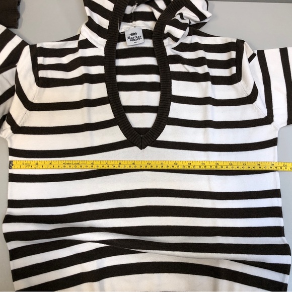 Striped brown/white hoodie sweater.  Cotton. Sz XL. - Picture 9 of 12